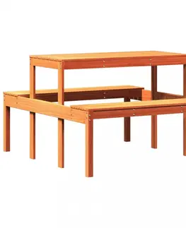 Grily Piknikový stůl voskově hnědý 110x134x75 cm masivní borové dřevo