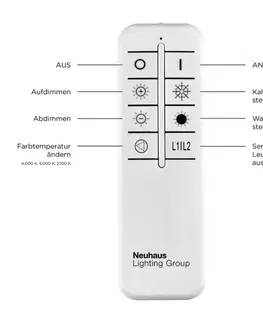 LED stropní svítidla LEUCHTEN DIREKT is JUST LIGHT LED stropní svítidlo, ocel, CCT, paměťová funkce, stmívatelné 3000-5000K