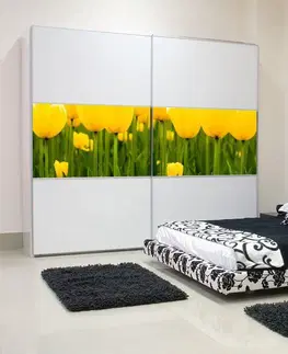Tapety na nábytek Nálepka na skříň - Žluté tulipány