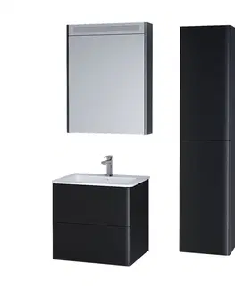 Koupelnová zrcadla MEREO Siena, koupelnová galerka 64 cm, zrcadlová skříňka, bílá lesk CN416GB