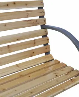 Zahradní lavice Železná zahradní lavička s dřevěnými laťkami