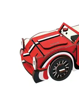 Hračky puzzle RAPPA - Woodcraft Dřevěné 3D puzzle Červený kabriolet