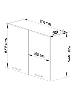 Kuchyňské dolní skříňky Ak furniture Kuchyňská závěsná skříňka Olivie W I 80 cm bílá/beton