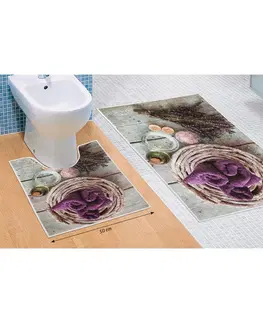Koberce a koberečky Bellatex Sada koupelnových předložek Levandule 3D, 60 x 100 cm, 50 x 60 cm