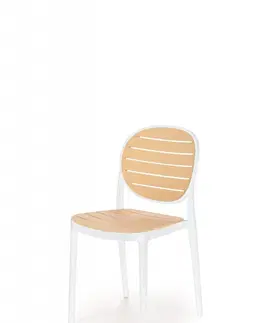 Zahradní židle Stohovatelná židle K529 Halmar Černá / přírodní