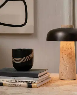 Stolní lampy Audo Copenhagen Audo Reverse LED stolní lampa, základna travertin
