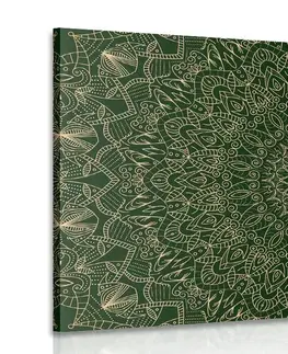 Obrazy Feng Shui Obraz detailní ozdobná Mandala v zelené barvě