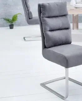 Luxusní jídelní židle Estila Stylová jídelní židle Comfort Vintage šedá
