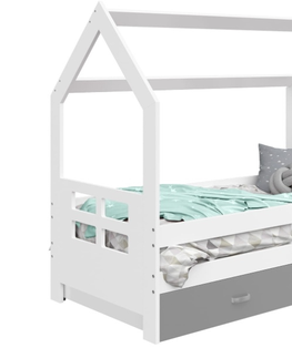 Postele Dětská postel SPECIOSA D3D 80x160 v barvě bílé se zásuvkou: šedá
