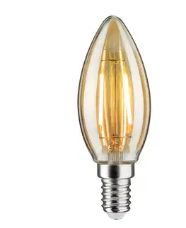 Stmívatelné LED žárovky Paulmann LED svíčka E14 4,7W 2 500K zlatá, stmívatelná