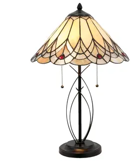 Svítidla Stolní lampa Tiffany Peaceful - 40*60 cm 2x E27/60W Clayre & Eef 5LL-5186