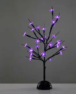LED stolní lampy ACA Lighting strom na stůl, 25 LED na baterie 3xAA, fialová, IP20 10x10x45cm X1025811