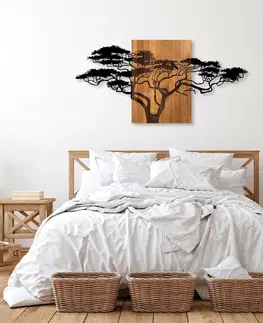 Nástěnné dekorace Nástěnná dekorace dřevo kov ACACIA TREE černá ořech