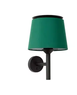 Nástěnná svítidla s látkovým stínítkem FARO SAVOY nástěnná lampa, černá/zelená