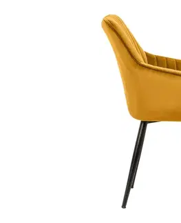 Židle LuxD Designová židle Esmeralda, hořčicová žlutá