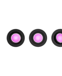 Chytré osvětlení Hue Bluetooth LED White and Color Ambiance set 3ks Zapuštěných bodových svítidel Philips Centura 8719514342903 GU10 3x5,7W 3x350lm 2000-6500K RGB IP20 černé, stmívatelné