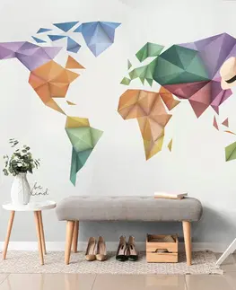 Samolepící tapety Samolepící tapeta barevná mapa světa ve stylu origami