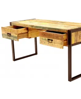 Psací stoly Psací stůl 160x76x70 Retro z recyklovaného mangového dřeva