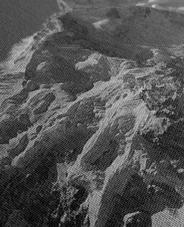 Černobílé obrazy Obraz nádherný vrchol hory v černobílém provedení