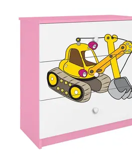 Dětský nábytek Kocot kids Komoda Babydreams 80 cm bagr růžová