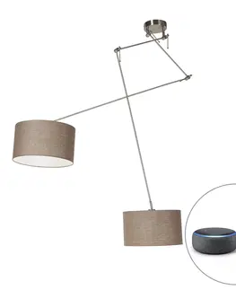 Zavesna svitidla Chytrá ocelová závěsná lampa se stínidlem 35 cm tmavě modrá včetně 2 Wifi A60 - Blitz