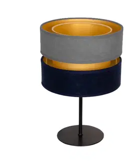 Stolní lampy na noční stolek Duolla Stolní lampa Duo, modrá/šedá/zlatá, výška 30cm