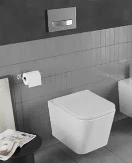 Záchody MEXEN/S Teo Závěsná WC mísa včetně sedátka s slow-slim, duroplast, bílá 30850600