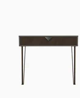 Konzolové stolky Hanah Home Konzolový stolek Linea 90 cm hnědý/šedý
