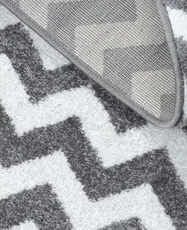 Koberce a koberečky Dywany Lusczow Kusový koberec SKETCH MIKE šedý / bílý - Cikcak, velikost 160x220