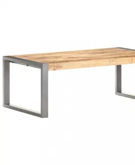 Konferenční stolky Konferenční stolek masivní dřevo / kov Dekorhome Šedá