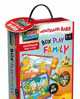Hračky společenské hry LISCIANIGIOCH - Montessori Baby Box Play Family - Vkládačka Mláďátka
