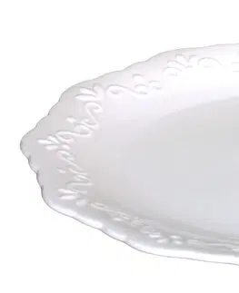 Talíře Porcelánový jídelní talíř s krajkou Provence lace - Ø 27cm Chic Antique 63008601 (63086-01)