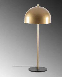 Stolní lampy Opviq Stolní lampa Can NT-134, zlatá, půlkulaté stínidlo