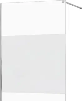 Sprchové zástěny MEXEN/S KIOTO Sprchová zástěna WALK-IN 080x200 cm 8 mm, chrom, Transparent/matné sklo 800-080-101-01-35