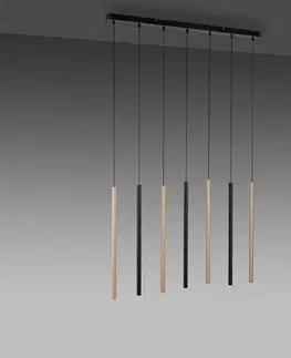 Závěsná světla Paul Neuhaus LED závěsné světlo Flute, stmívatelné, 7 zdrojů