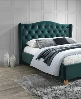 Postele Signal Manželská postel ASPEN Velvet | 180 x 200 cm SIGNAL - ložnicový nábytek: Zelená / Bluvel 78