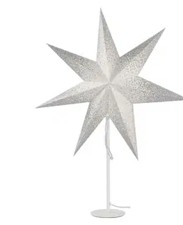 Interiérové dekorace EMOS Vánoční hvězda papírová s bílým stojánkem, 45 cm, vnitřní DCAZ14