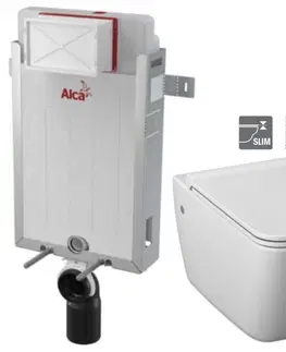 WC sedátka ALCADRAIN Renovmodul předstěnový instalační systém bez tlačítka + WC JIKA PURE + SEDÁTKO SLOWCLOSE AM115/1000 X PU2