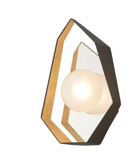Moderní nástěnná svítidla HUDSON VALLEY nástěnné svítidlo ORIGAMI kov/sklo černá/topaz G9 2x6W B5521-CE