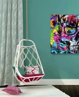 Pop art obrazy Obraz barevná umělecká lebka