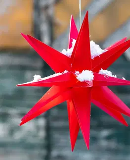 Vánoční světelná hvězda STERNTALER LED dekorační hvězda, 18cípá hvězda Ø 25cm červená