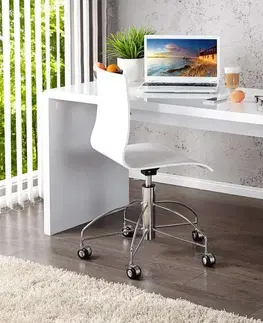 Psací stoly LuxD Kancelářský stůl Barter 140cm bílý vysoký lesk