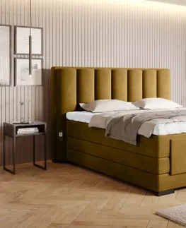 Postele Čalouněná postel VEROS Boxsprings 160 x 200 cm Loco 45