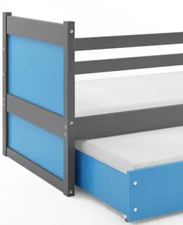Postele BMS Dětská postel s přistýlkou RICO 2 | šedá 90 x 200 cm Barva: Modrá