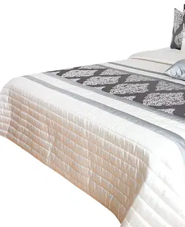 Luxusní přehozy na postel Luxusní přehoz na postel barokního designu v zlato šedé barvě