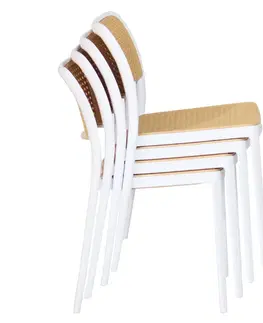 Zahradní židle Stohovatelná židle RAVID TYP 1 Tempo Kondela Bílá