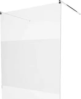 Sprchové zástěny MEXEN/S KIOTO samostatně stojící sprchová zástěna 110 x 200 cm, transparent/matné sklo 8 mm, chrom 800-110-002-01-35