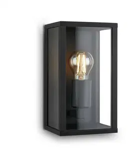Rustikální venkovní nástěnná svítidla BRILONER Venkovní svítidlo, černá, 1x E27 / max. 12W IP44 BRILO 3638-015