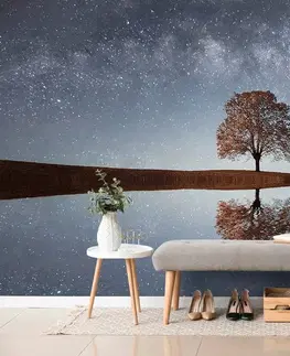 Samolepící tapety Samolepící fototapeta hvězdná obloha nad osamělým stromem