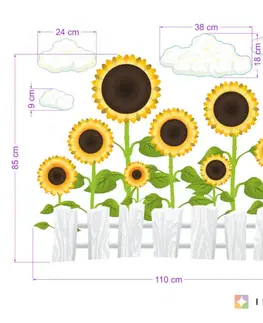 Samolepky na zeď Samolepky do dětského pokoje - Romantické slunečnice